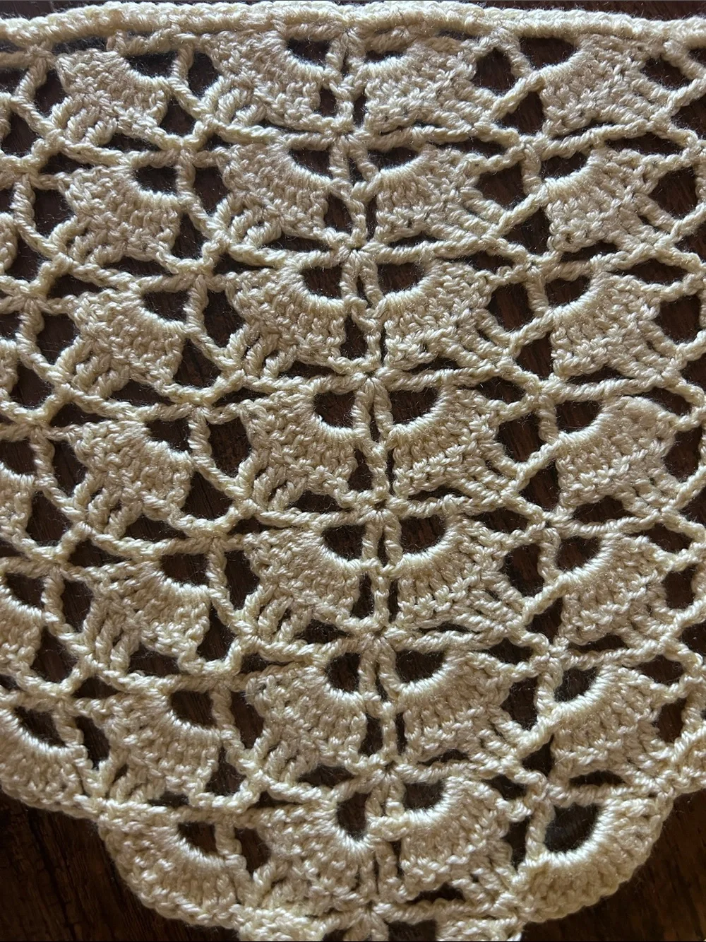 Delicate handmade Crochet Triangle hair bandana in Cream
